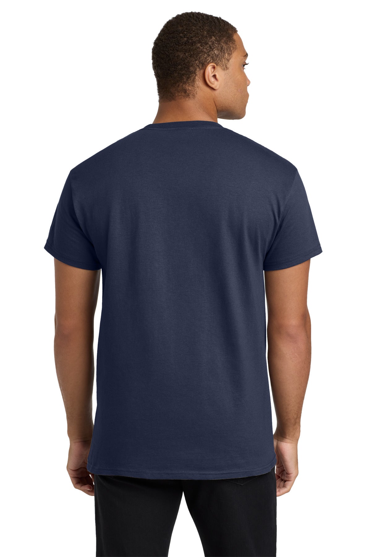 Navy Hanes - Authentic 100% Cotton T-Shirt with Pocket. 5590