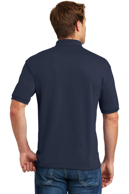 Navy Hanes EcoSmart - 5.2-Ounce Jersey Knit Sport Shirt 054X