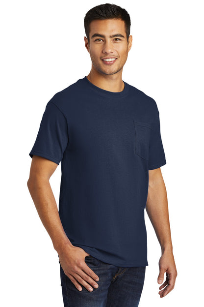 Navy Port & Company - Tall Essential Pocket Tee. PC61PT