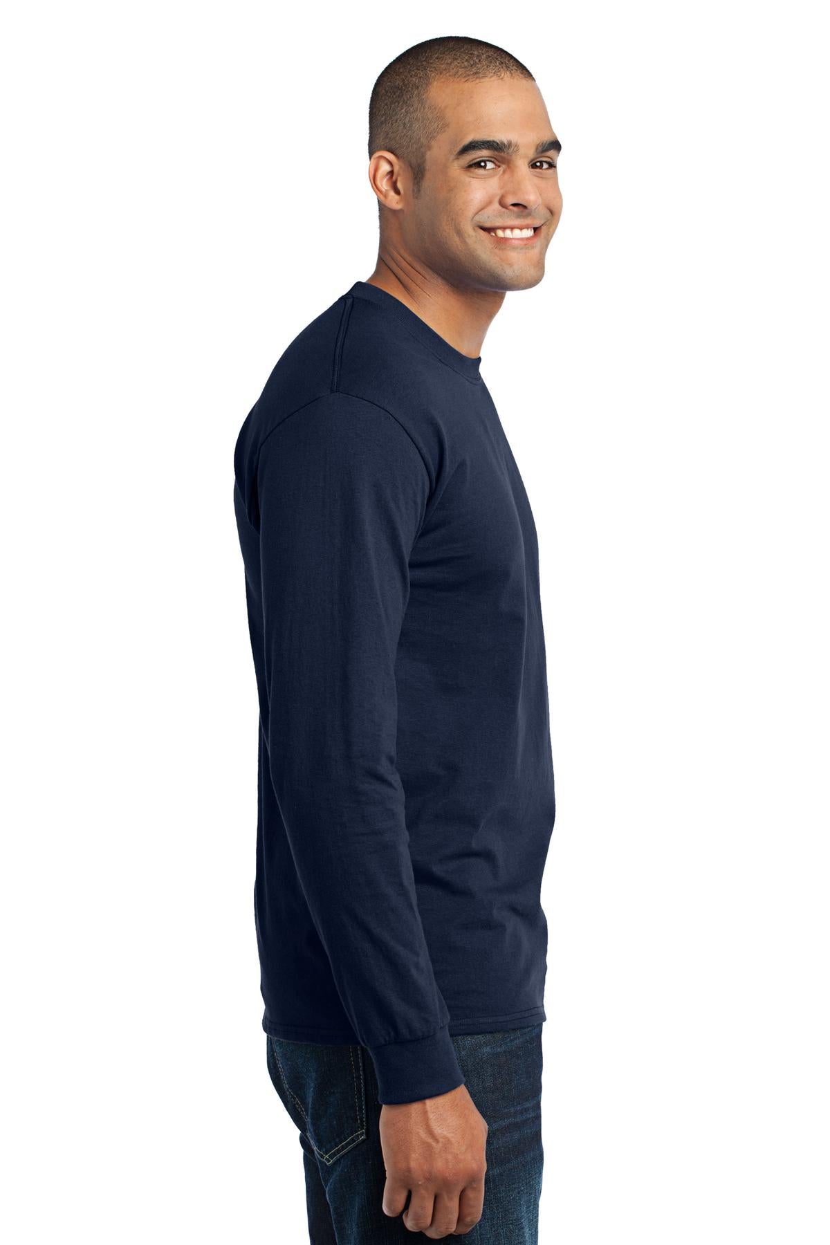 Navy Port & Company Tall Long Sleeve Core Blend Tee. PC55LST