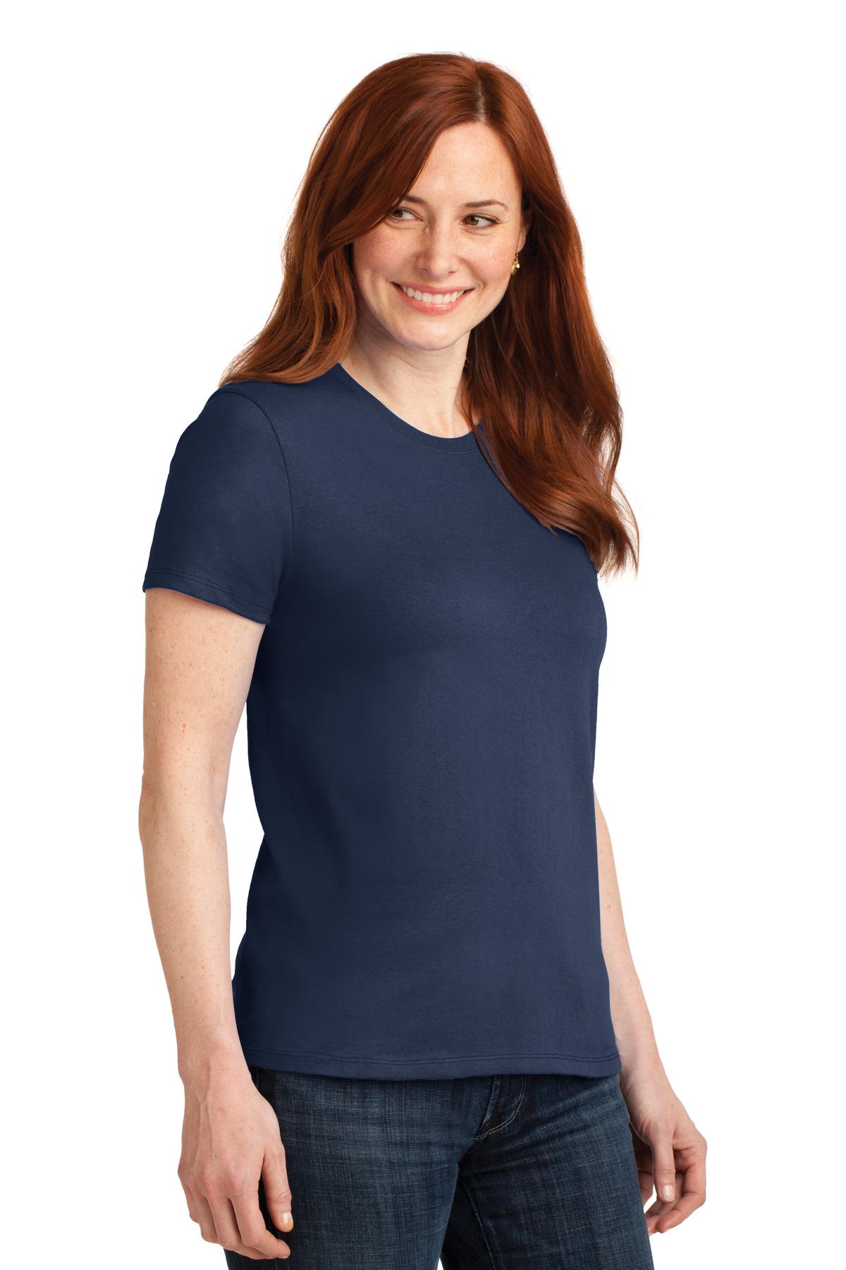 Navy Port & Company Women's Core Blend Tee. LPC55