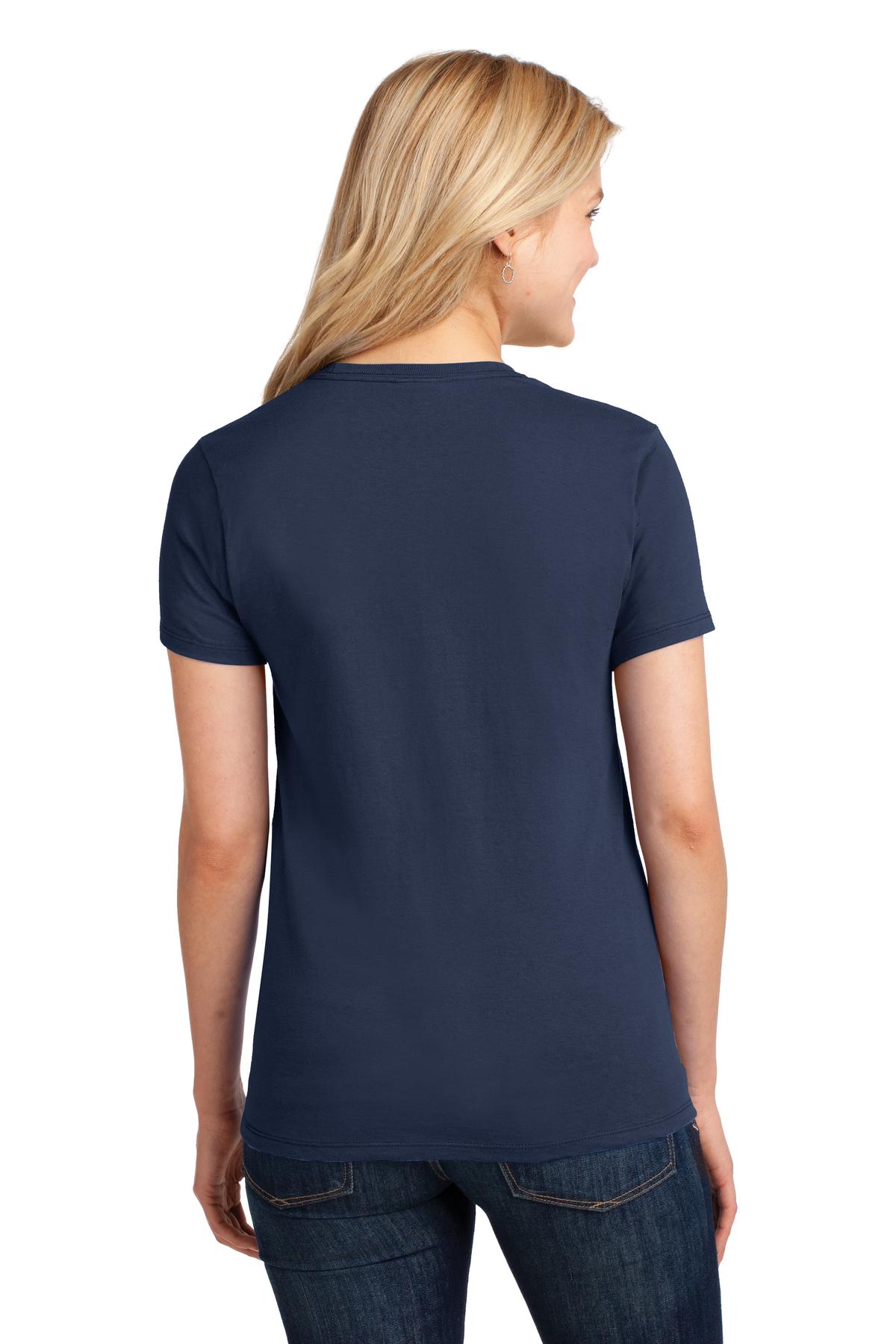 Navy Port & Company Women's Core Cotton Tee. LPC54