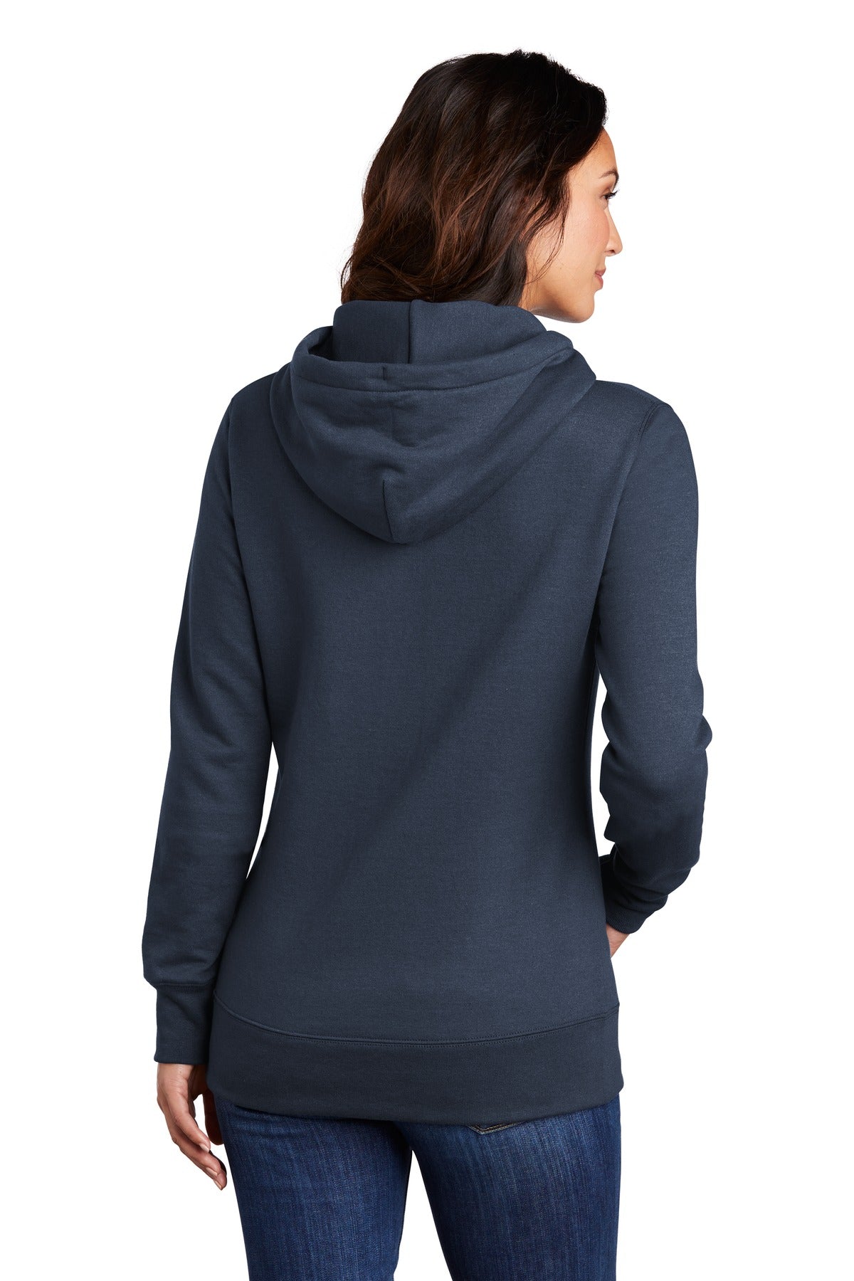 Navy Port & Company Women's Core Fleece Pullover Hooded Sweatshirt LPC78H