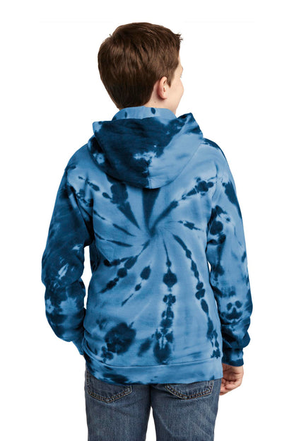 Navy Port & Company Youth Tie-Dye Pullover Hooded Sweatshirt. PC146Y