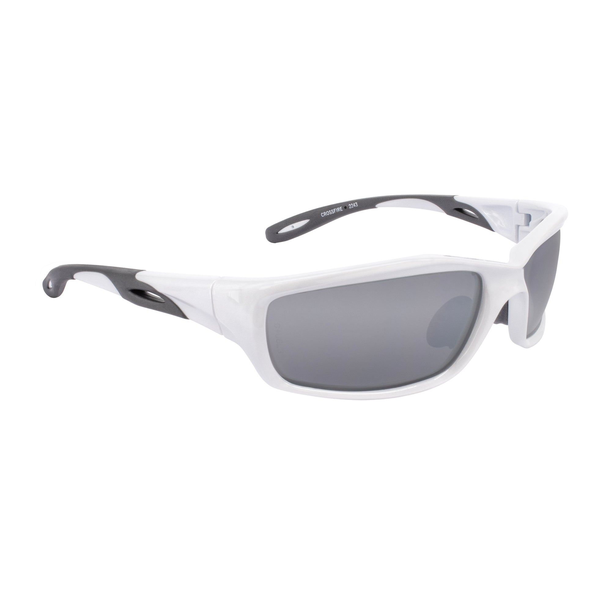 Infinity Premium Safety Eyewear - Pearl White Frame - Silver Mirror Lens