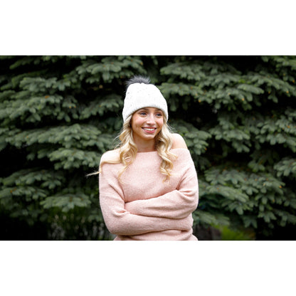 Oatmeal Ahead Speckle Pom Knit Hat