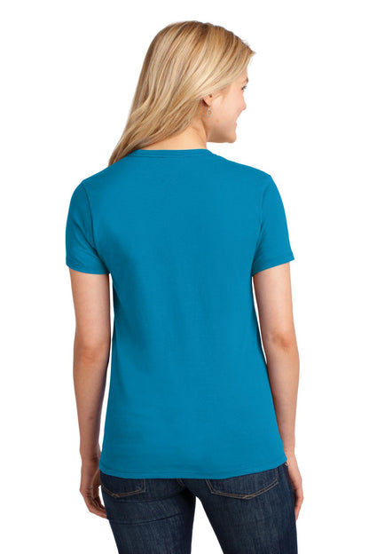 Neon Blue Port & Company Women's Core Cotton Tee. LPC54