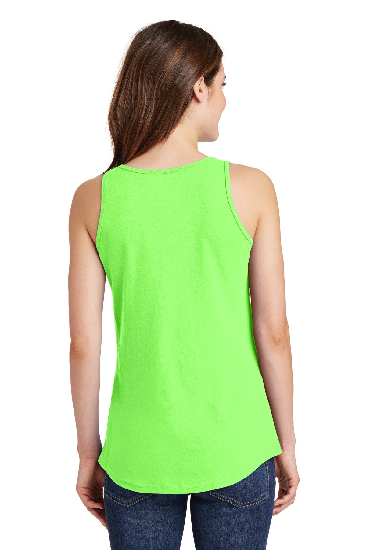Neon Green Port & Company Women's Core Cotton Tank Top. LPC54TT