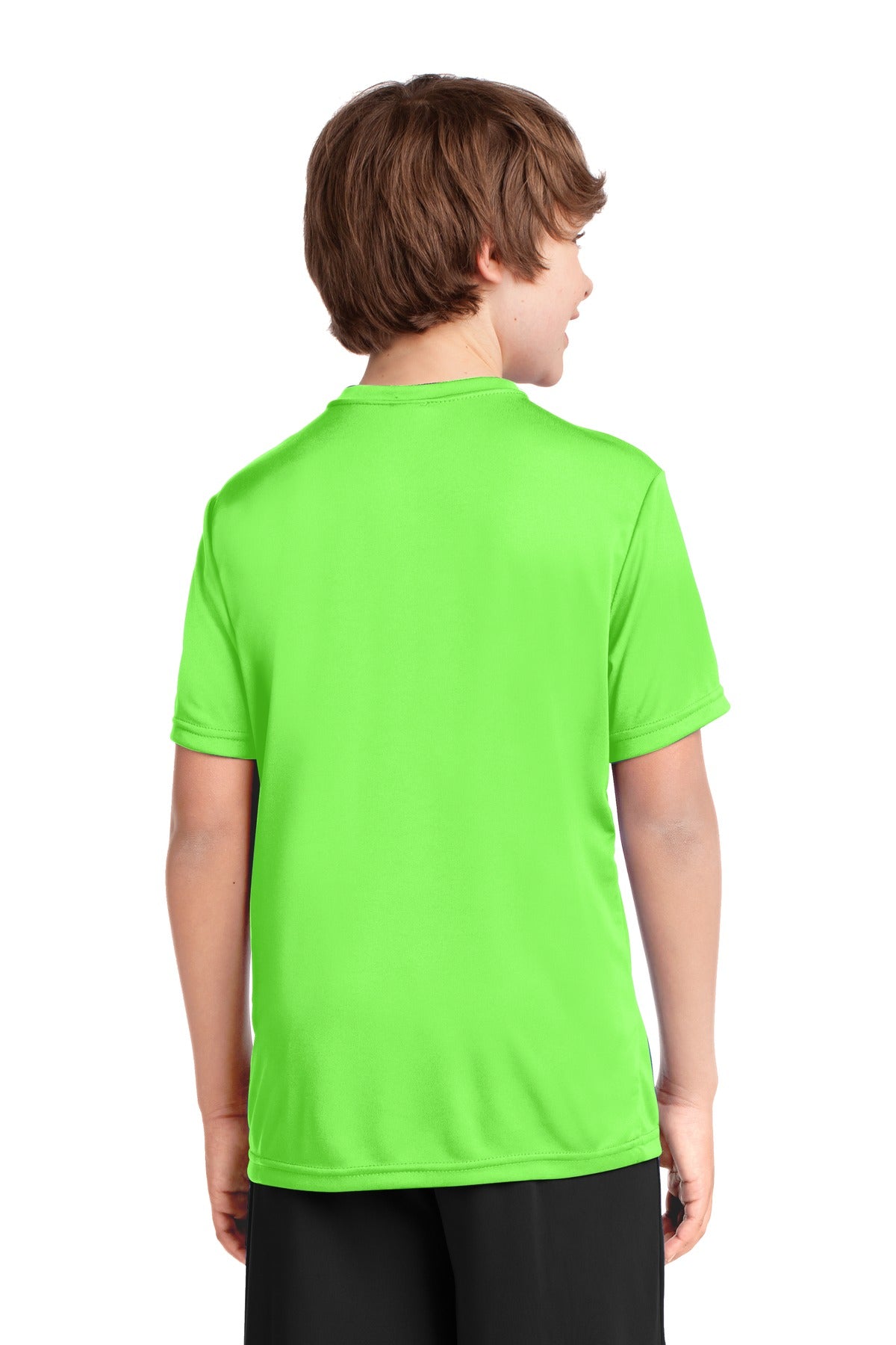 Neon Green Port & Company Youth Performance Tee. PC380Y