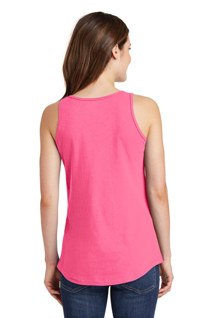 Neon Pink Port & Company Women's Core Cotton Tank Top. LPC54TT