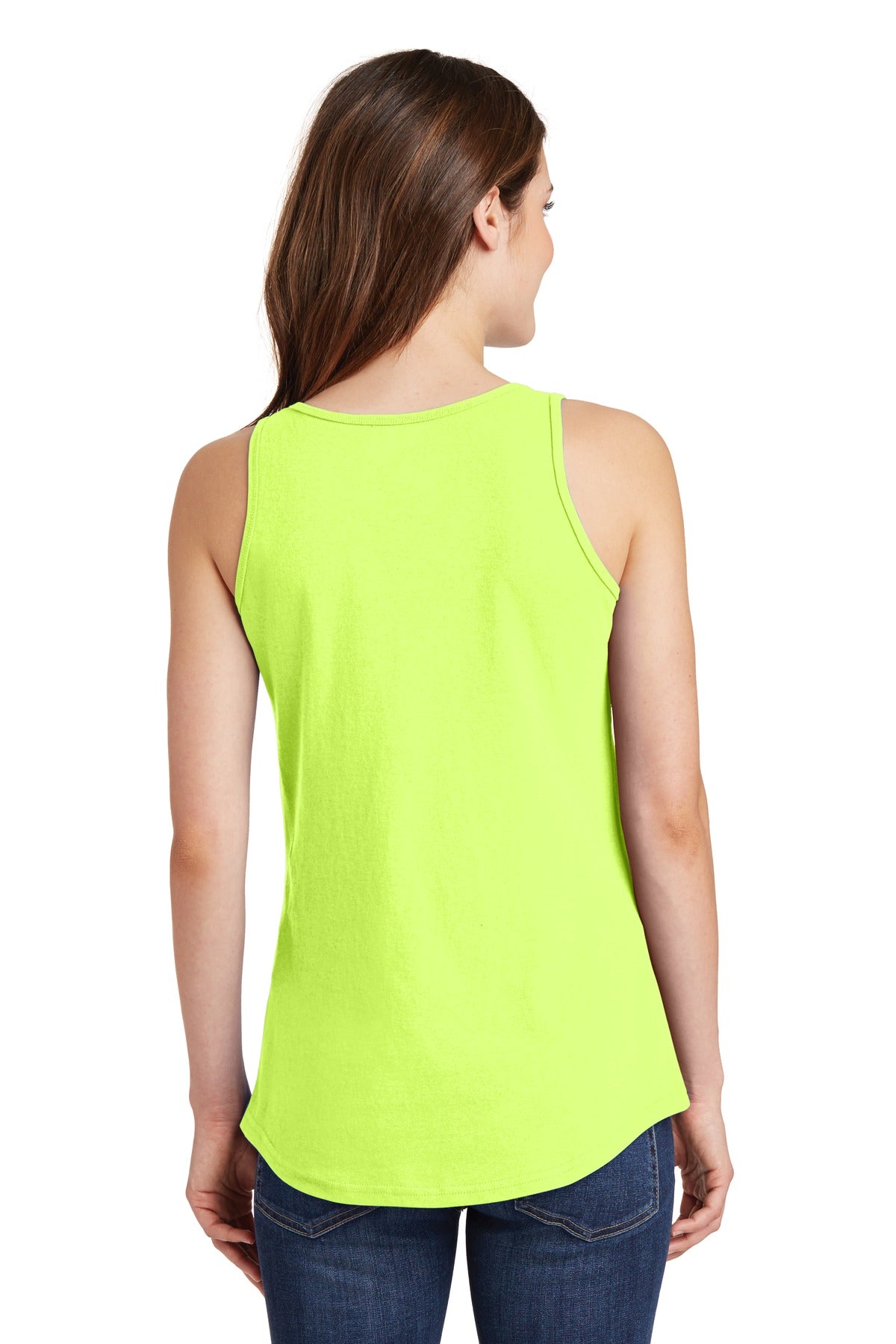 Neon Yellow Port & Company Women's Core Cotton Tank Top. LPC54TT