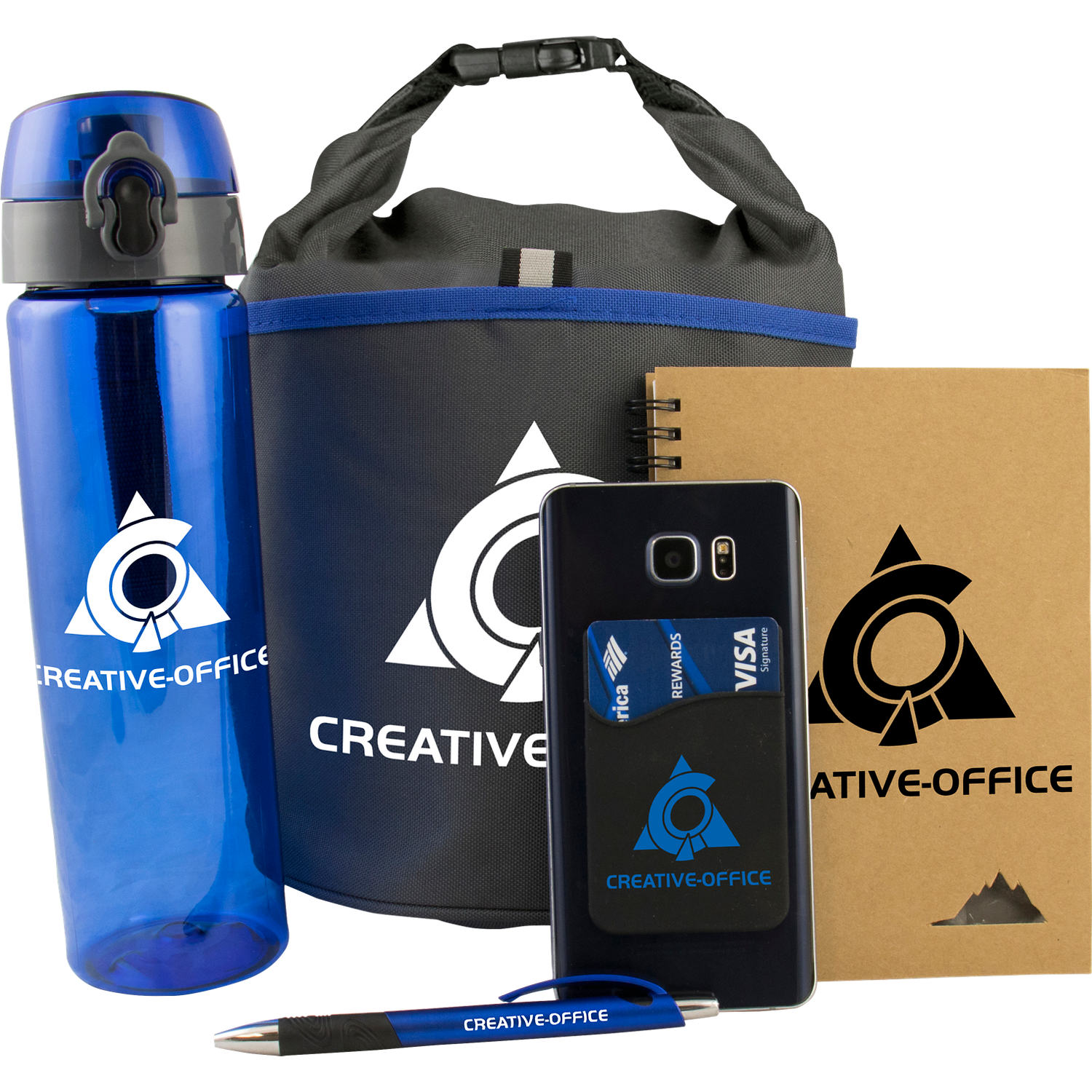 New Hire Welcome Set with Bottle, Notebook & Smartphone Wallet