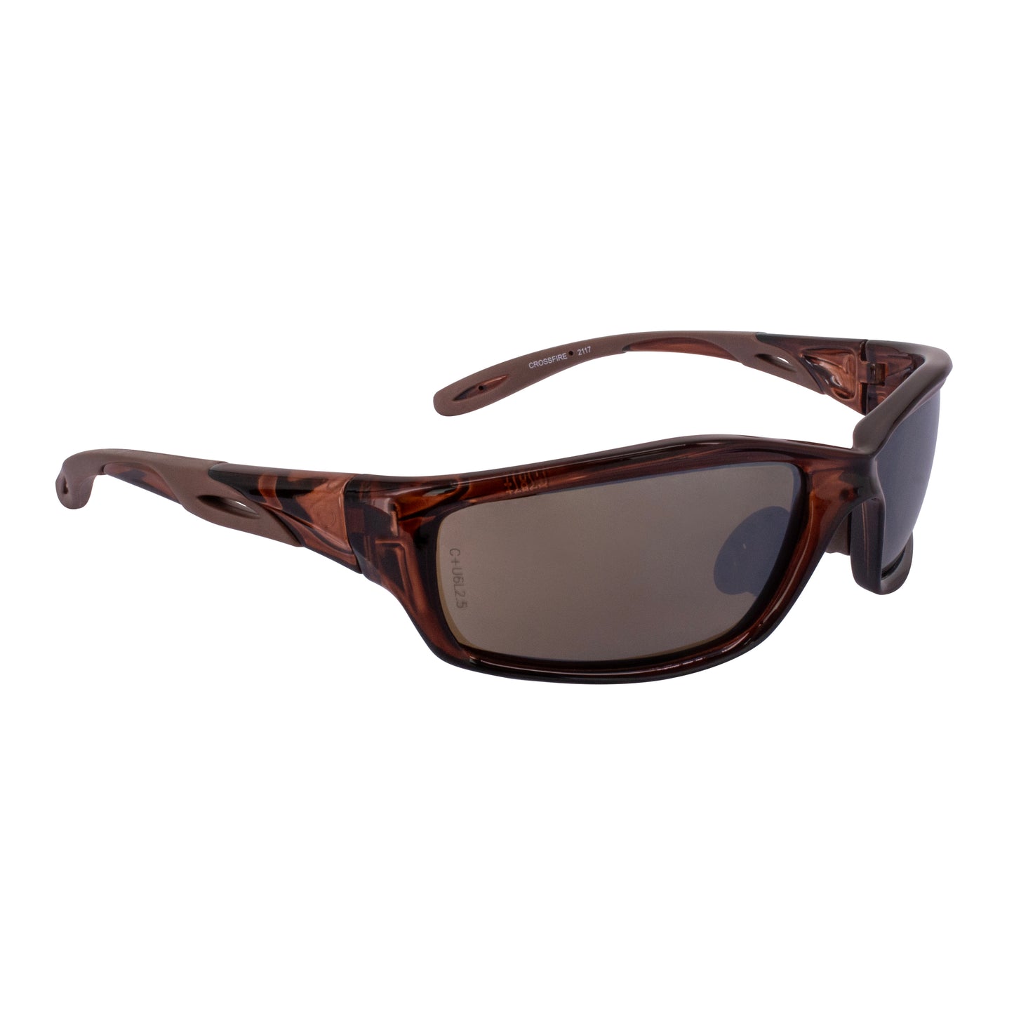 Infinity Premium Safety Eyewear - Crystal Brown Frame - HD Brown Mirror Lens