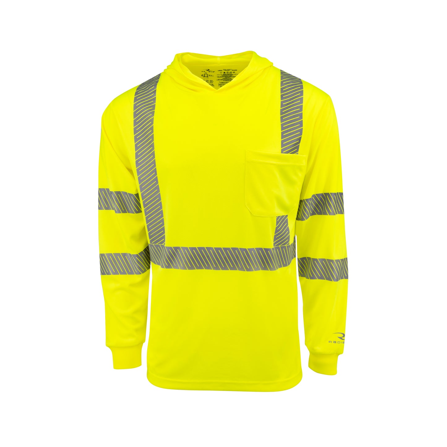ST61-3 Hooded Type R Class 3 Mesh Long Sleeve T-Shirt - Green - Size 2X