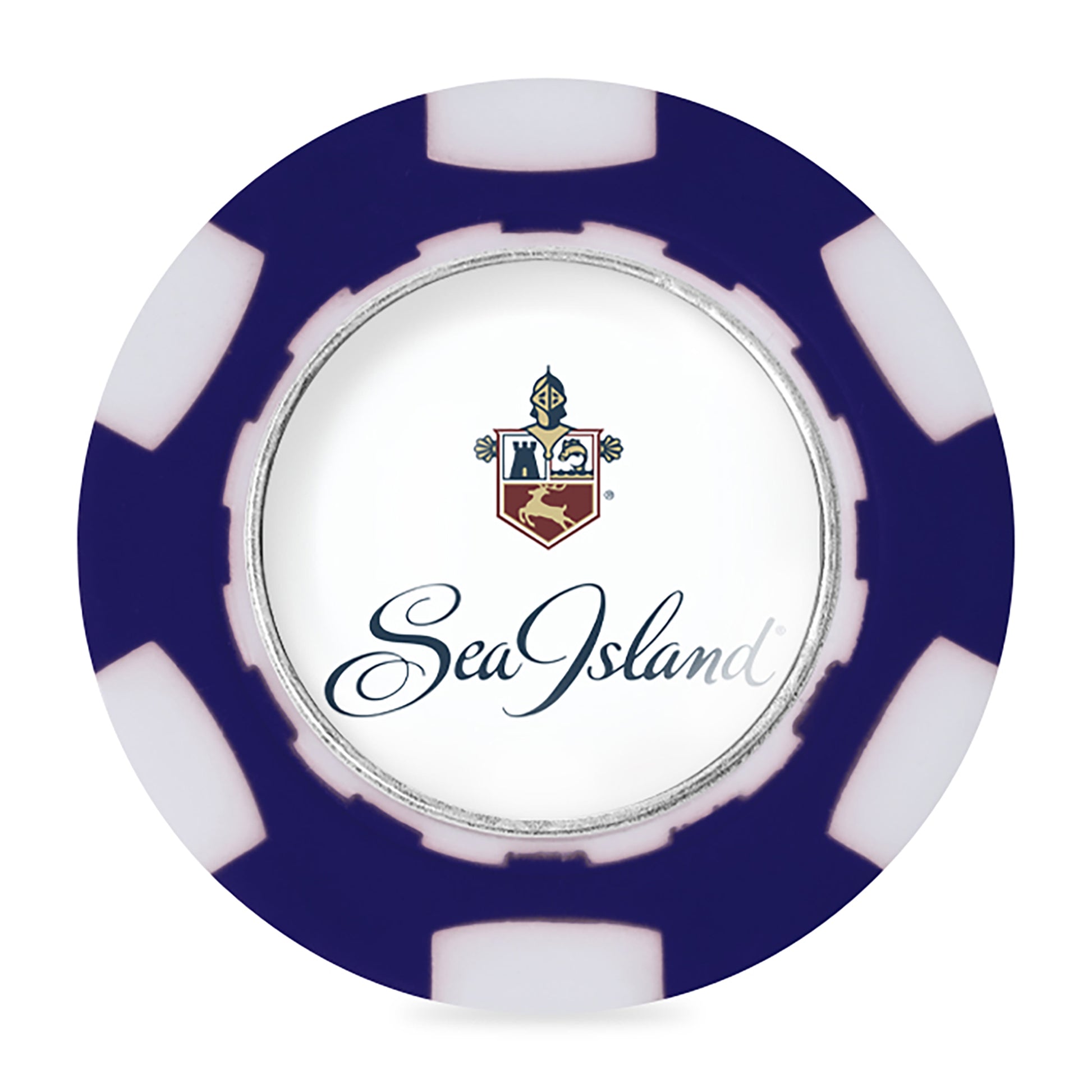 Navy/White Ahead Poker Chip with Ball Marker