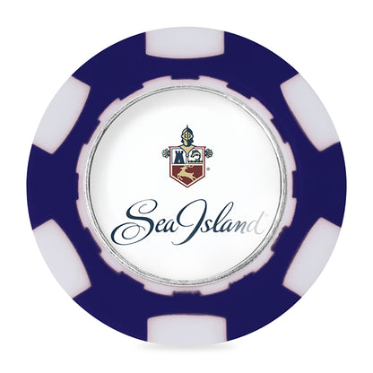 Navy/White Ahead Poker Chip with Ball Marker