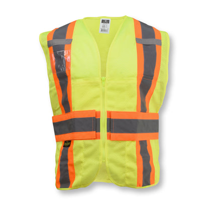 SV23-2 Type R Class 2 Expandable Two Tone Mesh Safety Vest - Green - Size 3X-5X