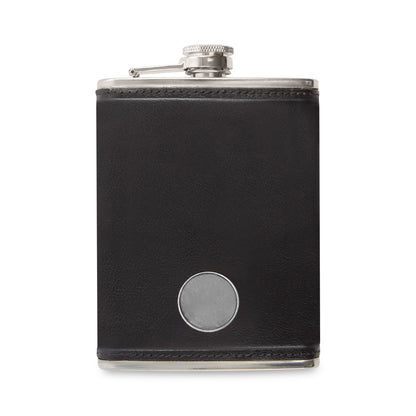 Black Ahead Leather Flask