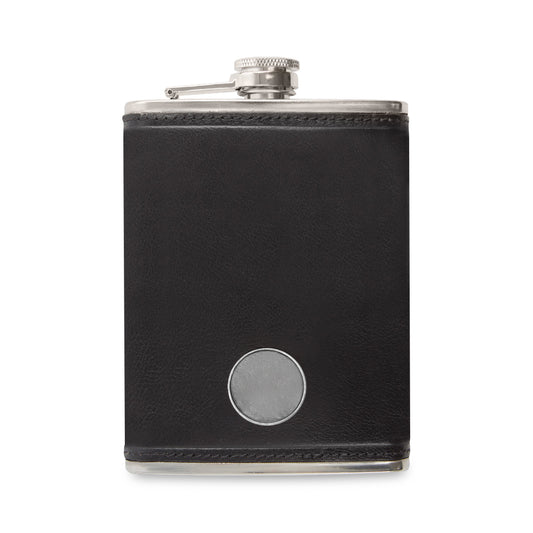 Black Ahead Leather Flask