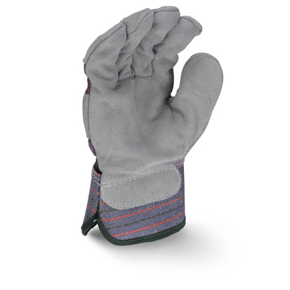 RWG3205 Fleece Lined Regular Shoulder Gray Split Cowhide Leather Glove - Size L