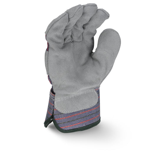 RWG3205 Fleece Lined Regular Shoulder Gray Split Cowhide Leather Glove - Size L