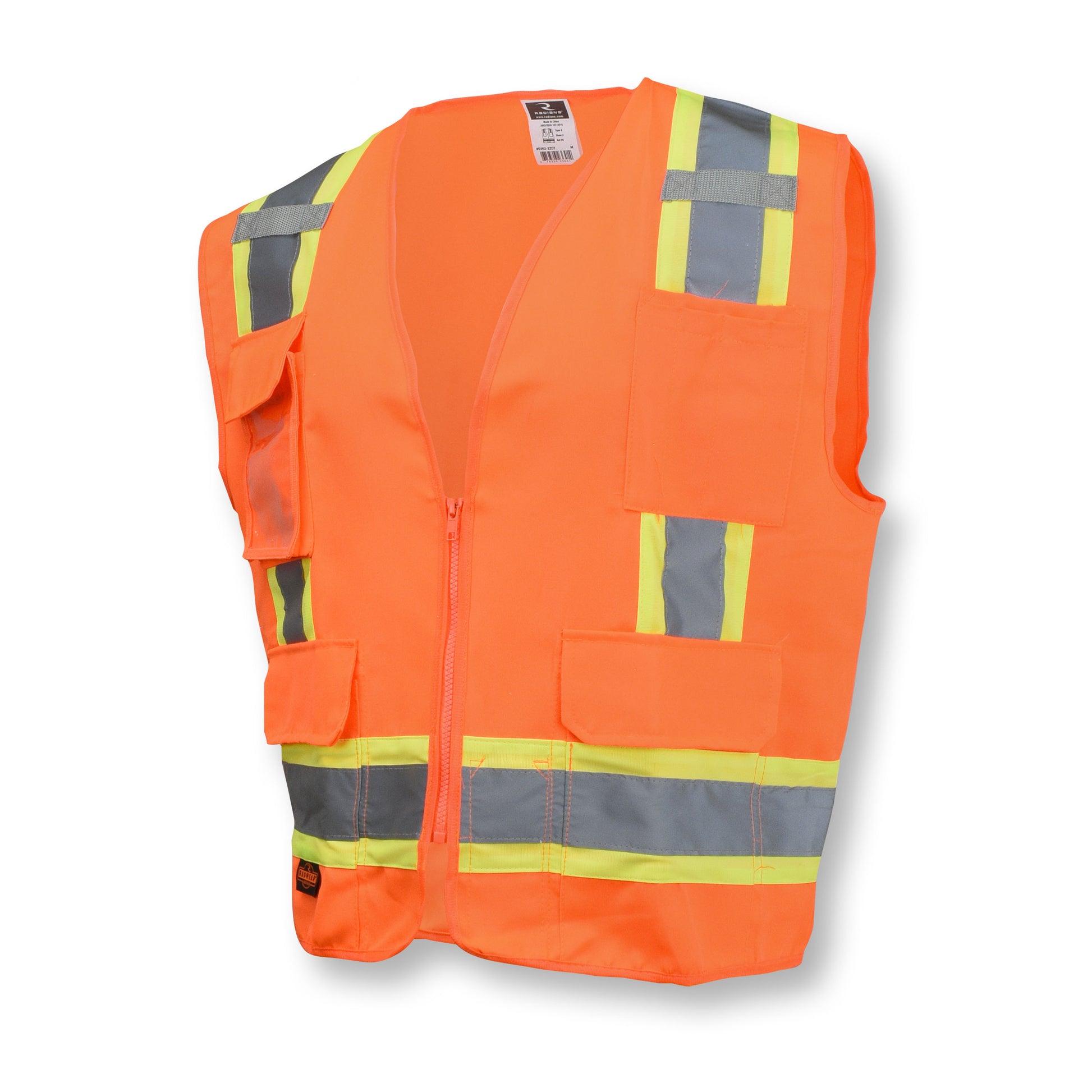 SV62 Type R Class 2 Surveyor Heavy Duty Solid Twill Safety Vest - Orange - Size XL