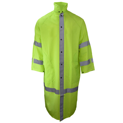 1870C Econo-Viz Coat with Snap-On Hood and Reflective Tape - Hi-Vis Lime - Size 6X