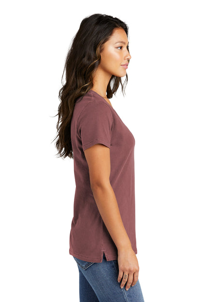 NstlgiaRse Port & Company Women's Beach Wash Garment-Dyed V-Neck Tee LPC099V