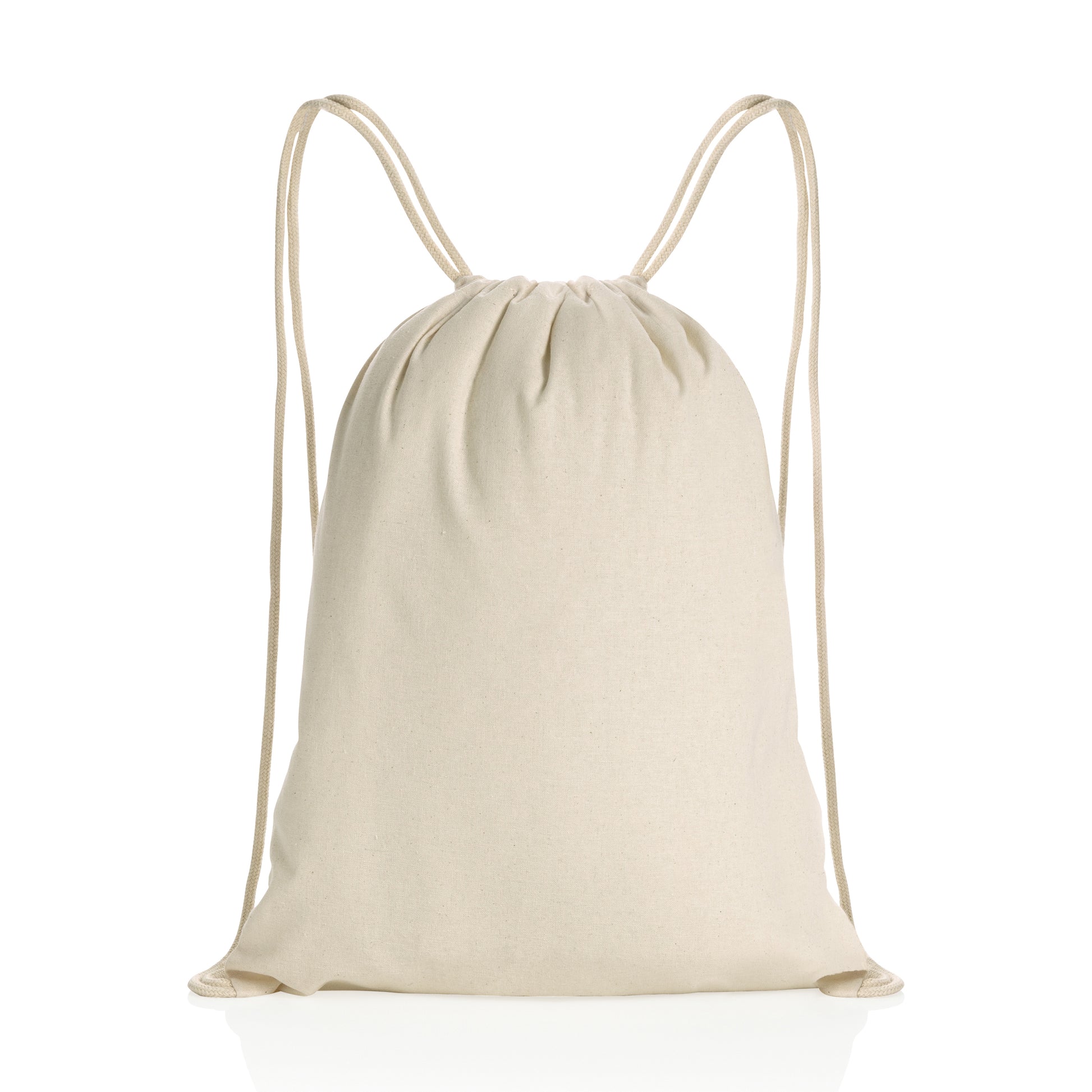 Off White Impact AWARE™ Recycled Cotton Drawstring Backpack 145g plain