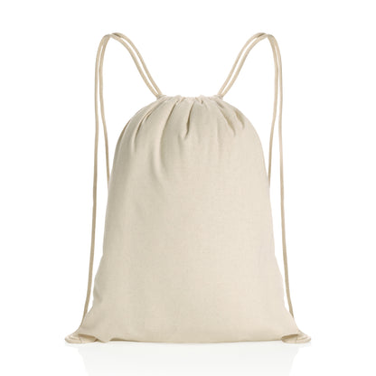 Off White Impact AWARE™ Recycled Cotton Drawstring Backpack 145g plain