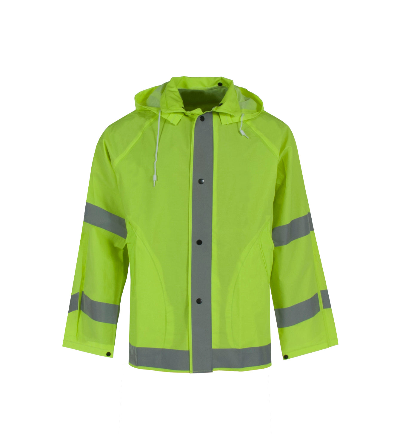 1820J Econo-Viz Jacket with Snap-On Hood and Reflective Tape - Hi-Vis Lime - Size 6X