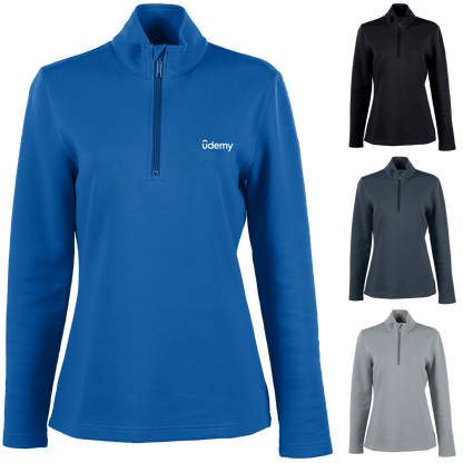 Black Omni Womens Reno 1/4 Zip  - 2XL