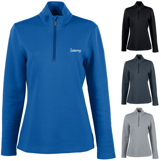 Black Omni Womens Reno 1/4 Zip  - 2XL