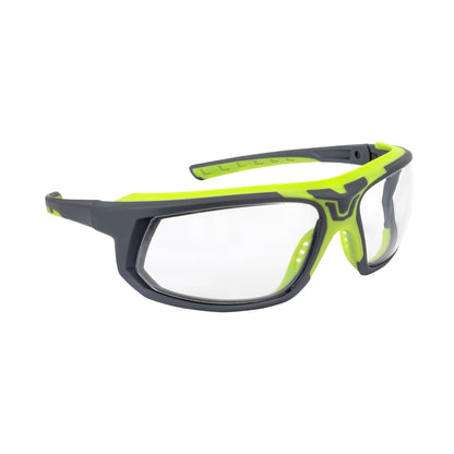 GLYF™ Safety Eyewear with Comfort Soft-Touch Liner - Hi-Vis/Gray Frame, Clear AF Lens