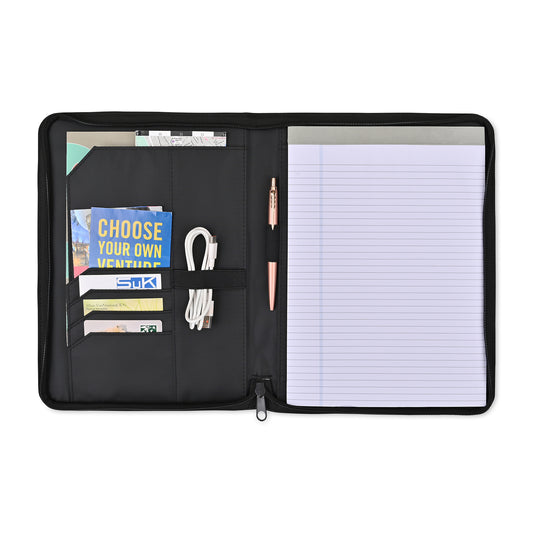 Black Morgan Executive Zippered Padfolio