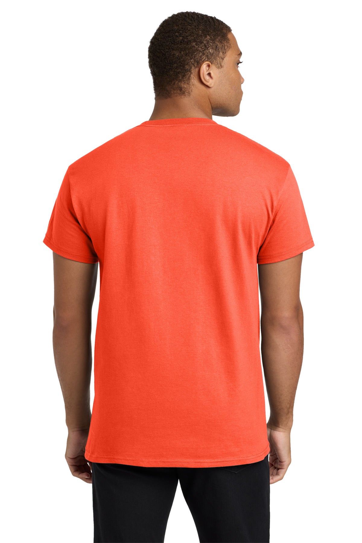 Orange Hanes - Authentic 100% Cotton T-Shirt with Pocket. 5590