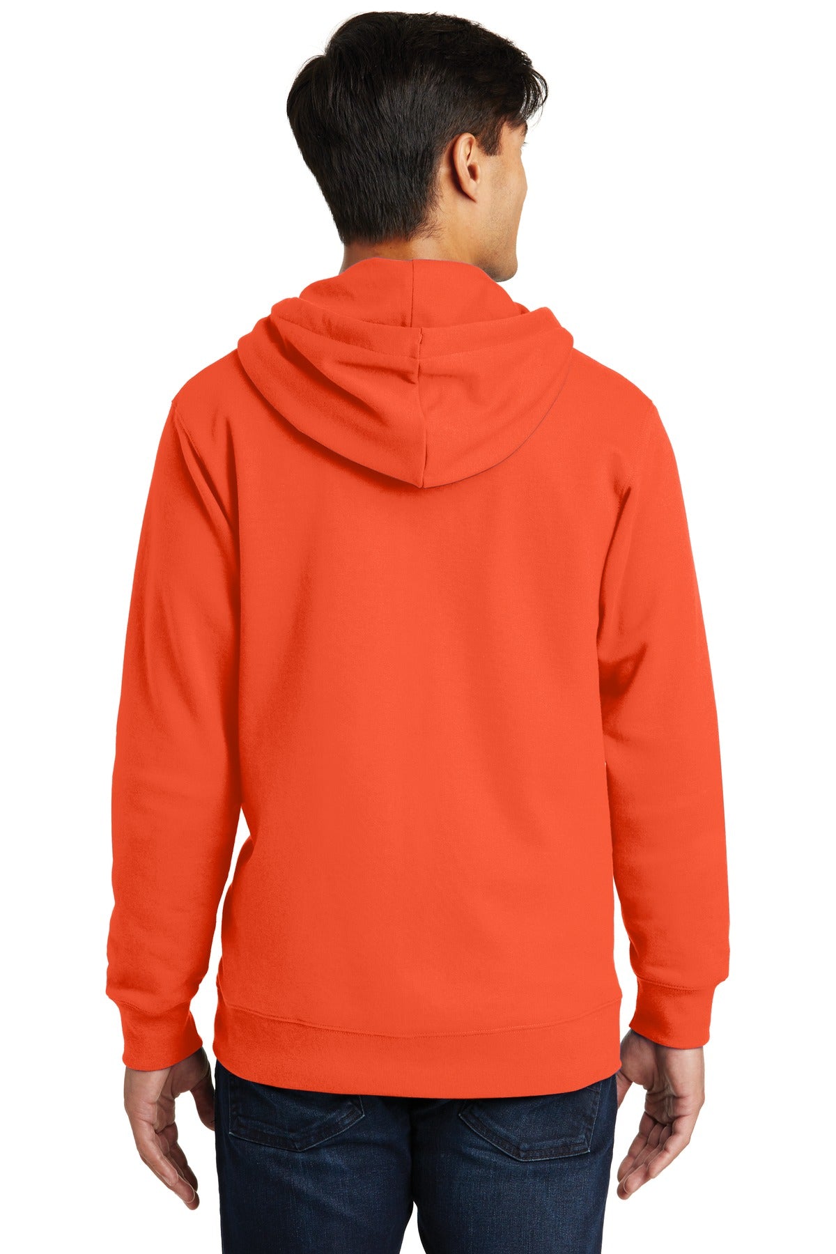 Orange Port & Company Fan Favorite Fleece Full-Zip Hooded Sweatshirt. PC850ZH
