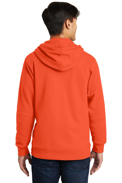 Orange Port & Company Fan Favorite Fleece Full-Zip Hooded Sweatshirt. PC850ZH