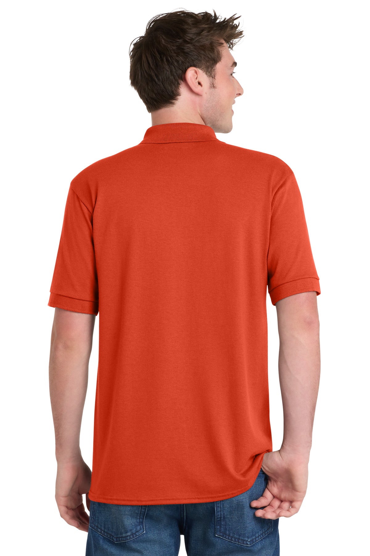 Orange Port & Company Tall Core Blend Jersey Knit Polo. KP55T