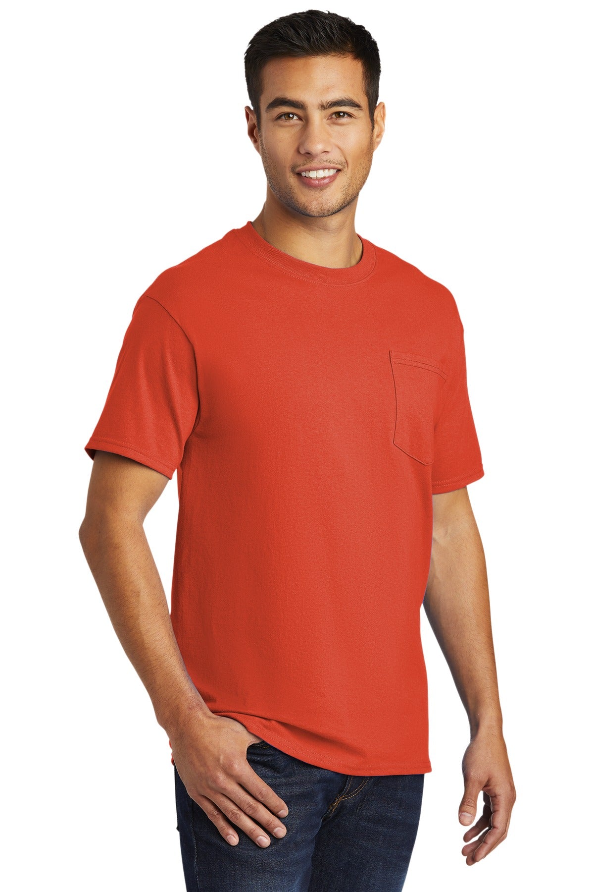 Orange Port & Company - Tall Essential Pocket Tee. PC61PT