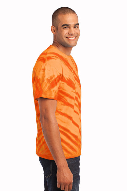 Orange Port & Company - Tiger Stripe Tie-Dye Tee. PC148