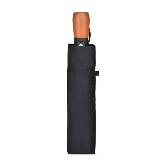Black Elements 46" Recycled Auto Open & Close Executive Folding Umbrella