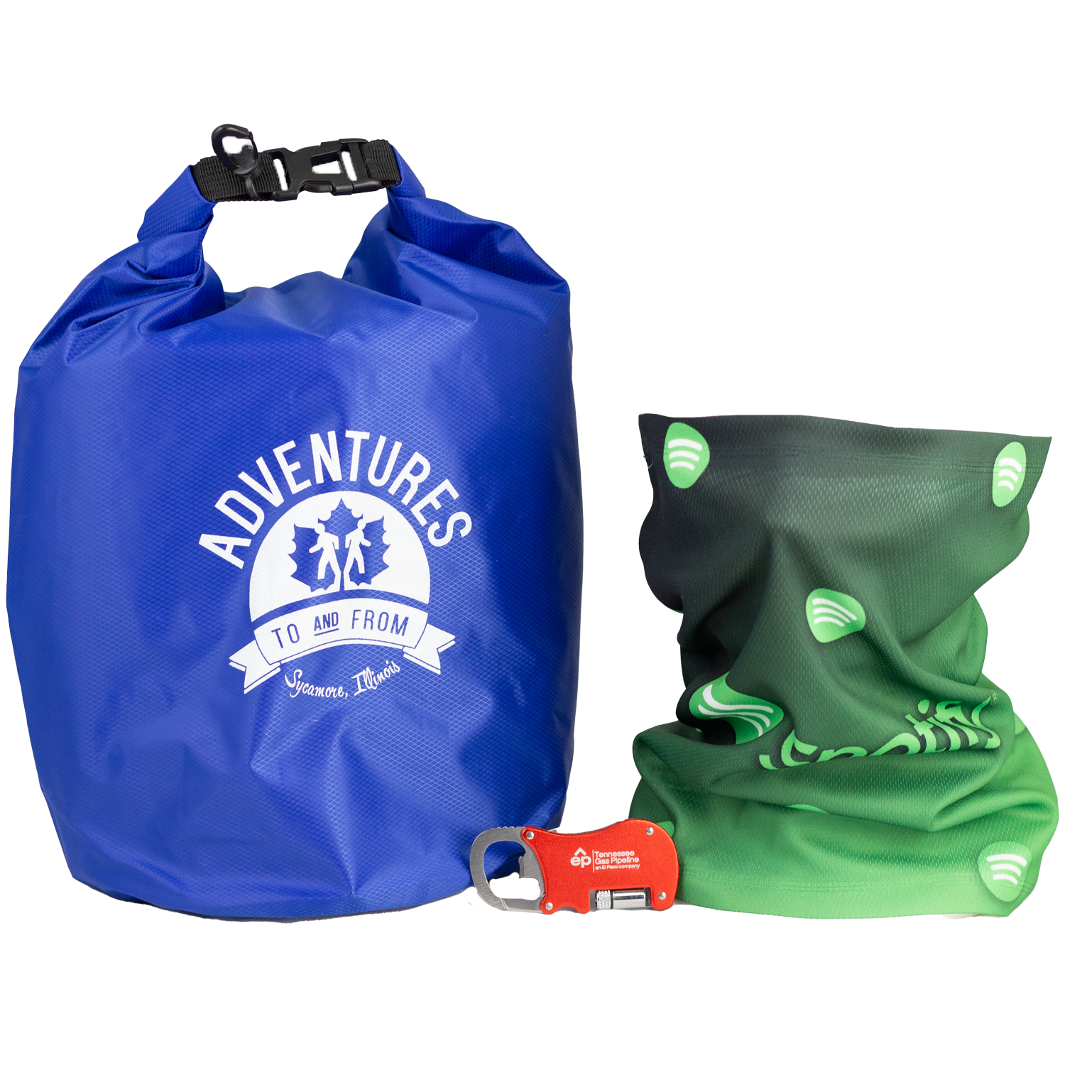 Outdoor Essentials Kit with Waterproof Dry Bag, Cooling Gaiter & Multi-Tool