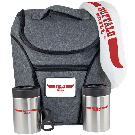 Outdoor Event Kit with Cooler Backpack, Drink Holders & Bottle Opener
