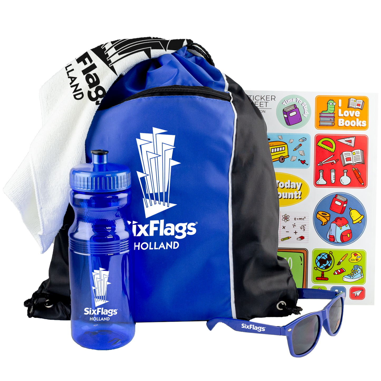 Outdoor Event Kit with Drawstring Bag, Water Bottle & Shades