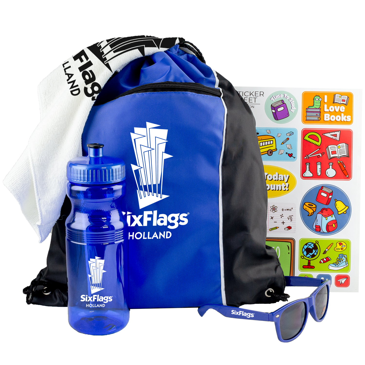 Outdoor Event Kit with Drawstring Bag, Water Bottle & Shades