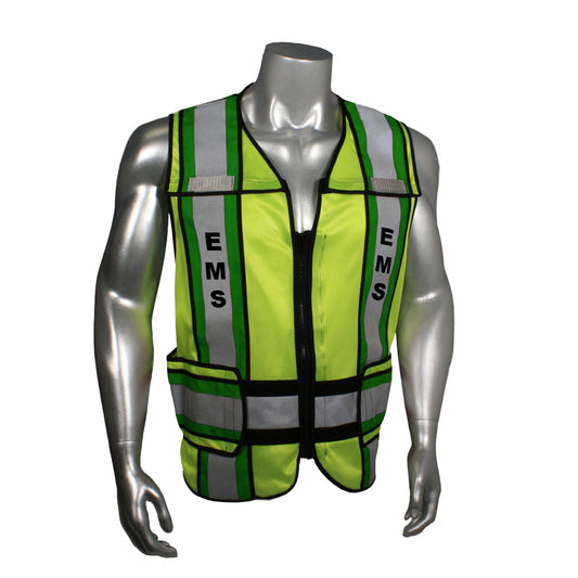 LHV-207-4C Class 2 Breakaway Vest - EMS - Green Trim - Green - Size M-XL