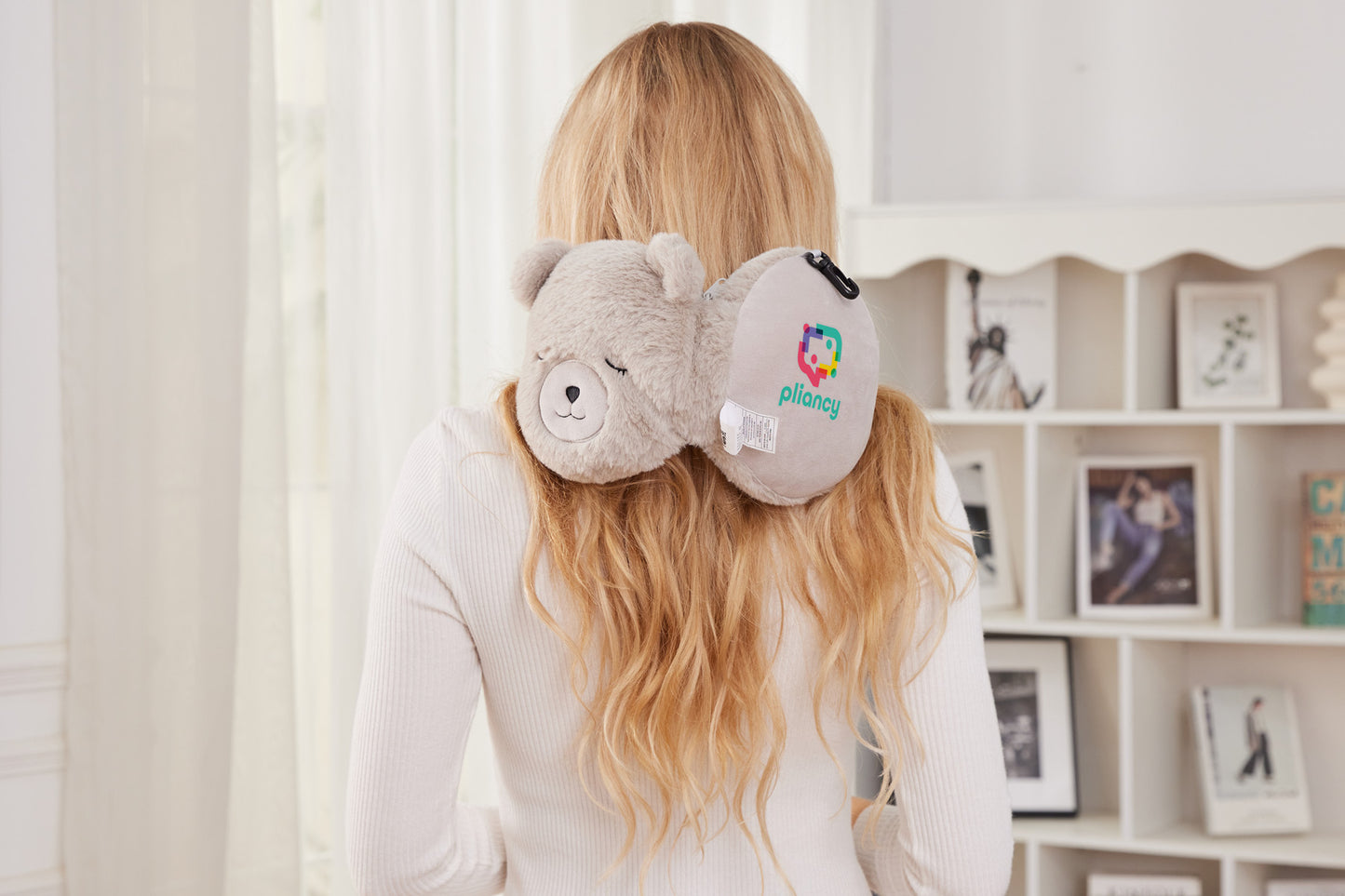 Light Brown Comfort Pals™ Bear 2-in-1 Pillow Sleep Mask