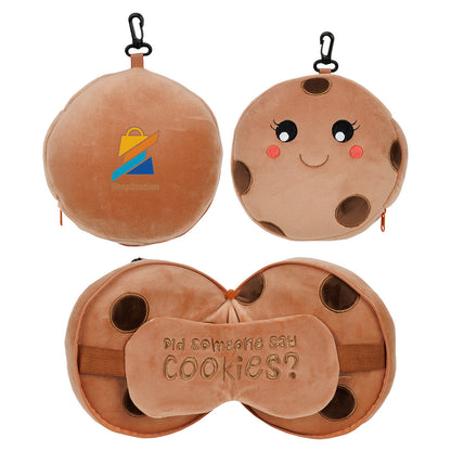 Brown Comfort Pals™ Cookie 2-in-1 Pillow Sleep Mask