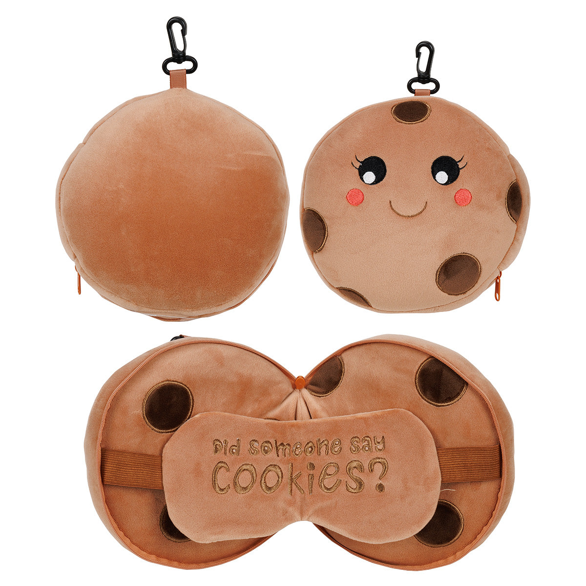 Brown Comfort Pals™ Cookie 2-in-1 Pillow Sleep Mask